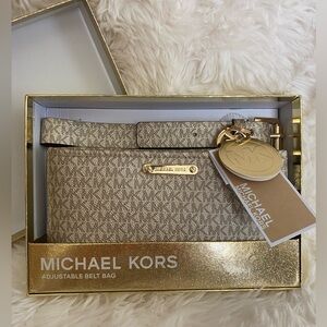 Michael Kors Pale Gold Belt Bag Boxed Gift